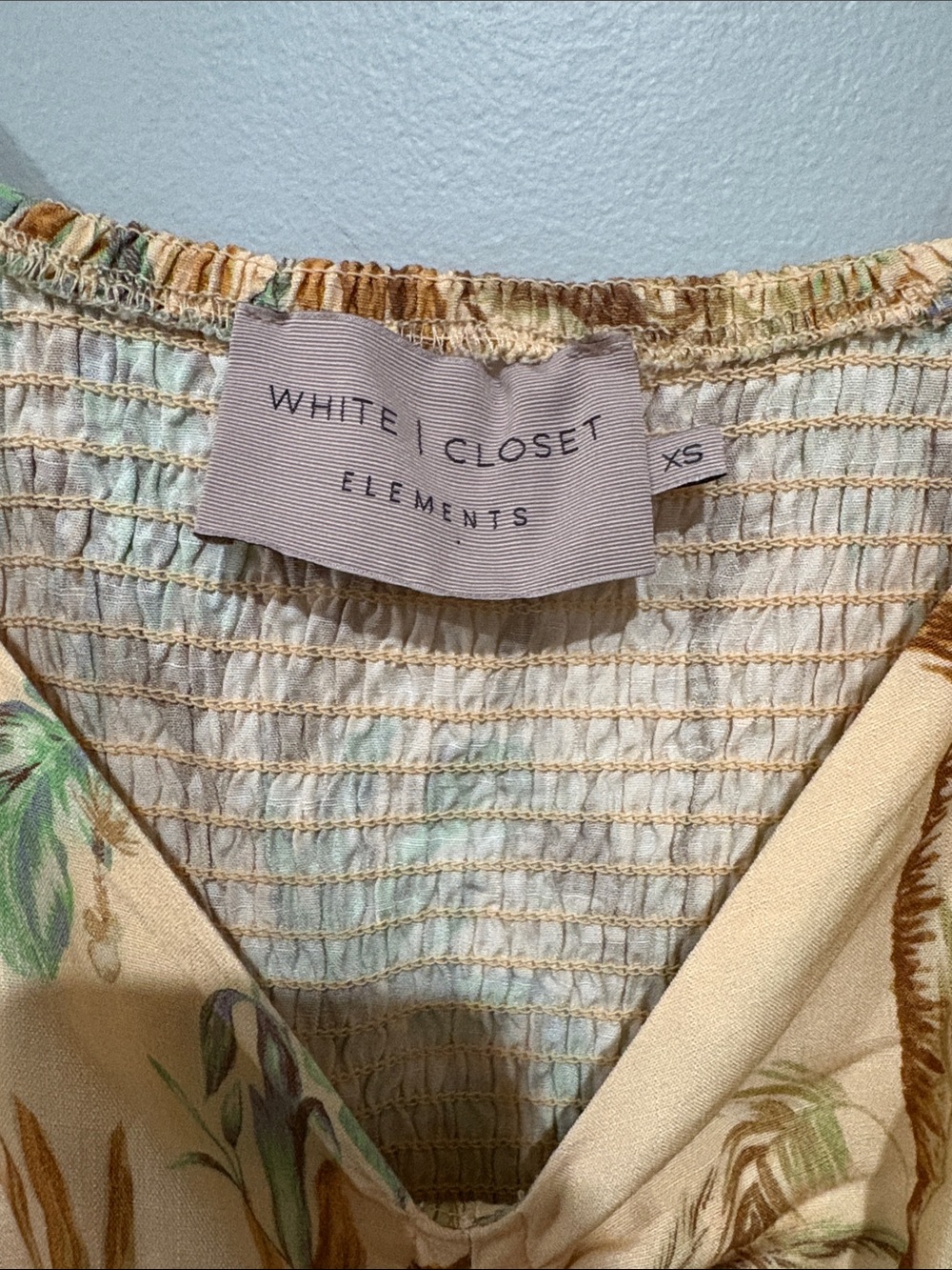 White Closet Cream Tropical Tie-Front Mini Dress - Picture 3 of 13